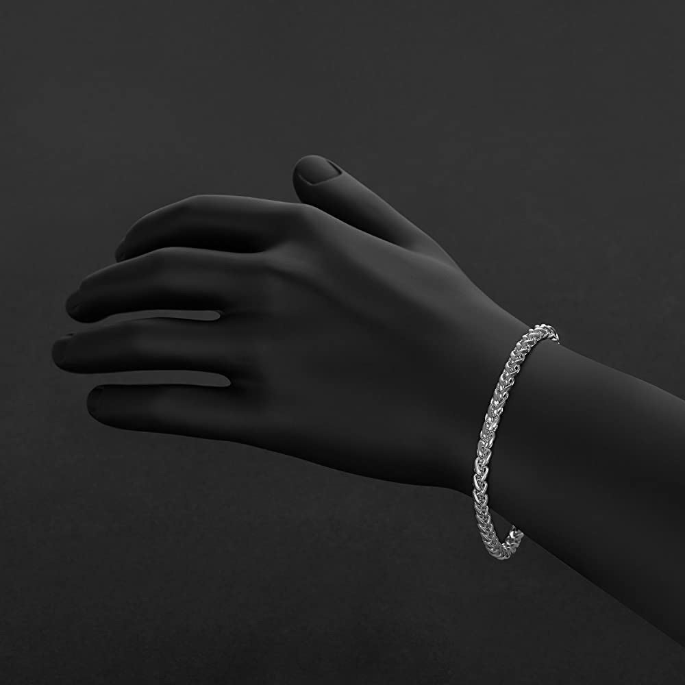 New S925 Sterling Silver Hallmarked Solid Silver 4mm Twisted Rope Chain Bracelet - Picture 12 of 14